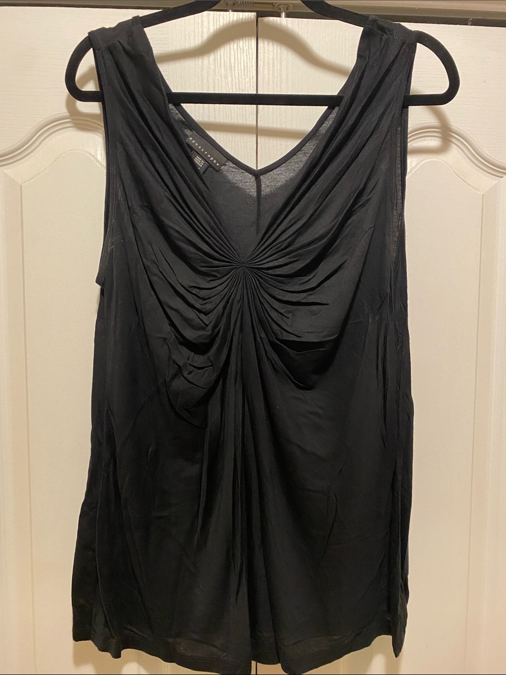 Apostrophe Black Sleeveless Twist-Front Tank